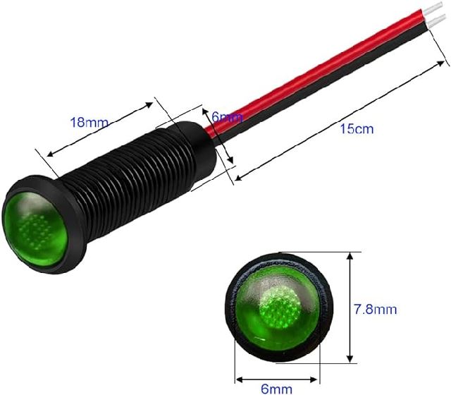 SPIA LED 12/24V F.6 VERDE