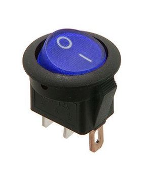 INTERRUTTORE TONDO BLU LED TOT.12V