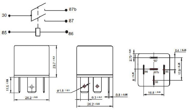 RELE 12V MINI 20A 87B (SEPARATI)