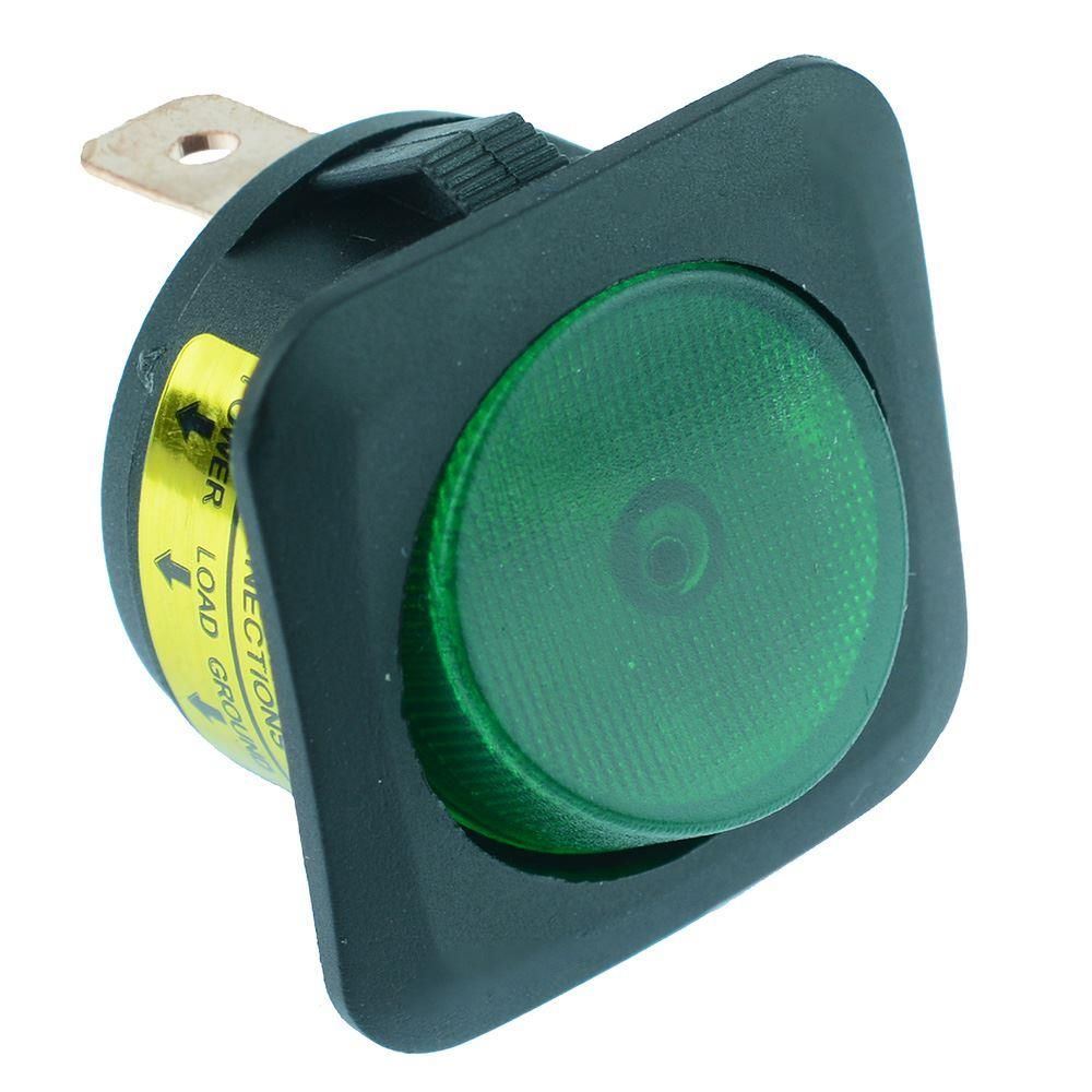 INTERRUTTORE QUADRO VERDE LED TOT.12V