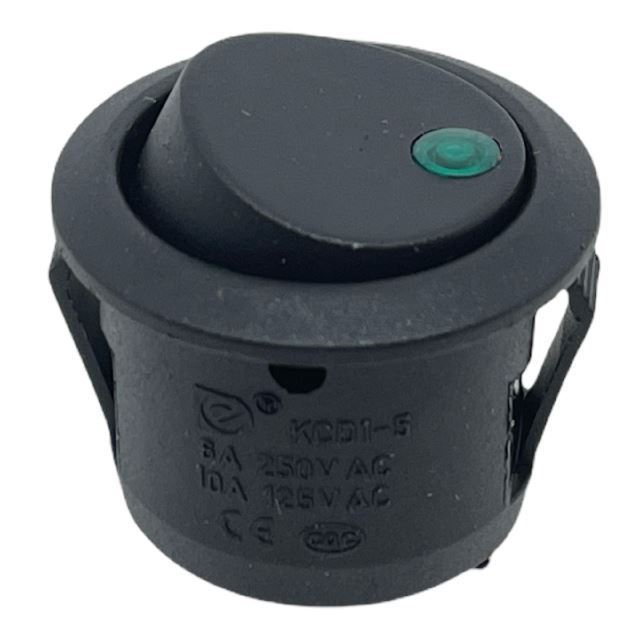 INTERRUTTORE TONDO VERDE LED 24V