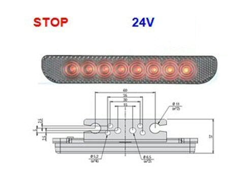 FANALE 3°STOP 8 LED 24V COBO