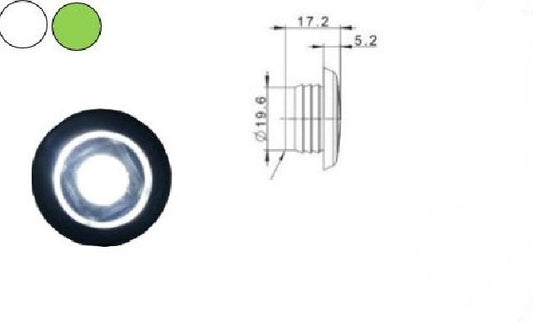 LUCE INCASSO LED BOTTONE VERDE 12/36V - Dea Automotive Srl
