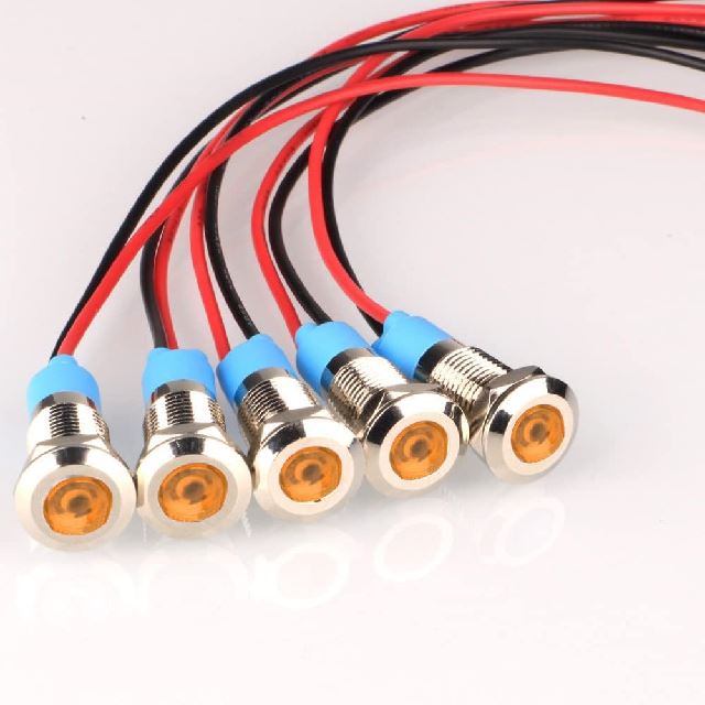 SPIA LED 12/24V GIALLA CROMATA F.8