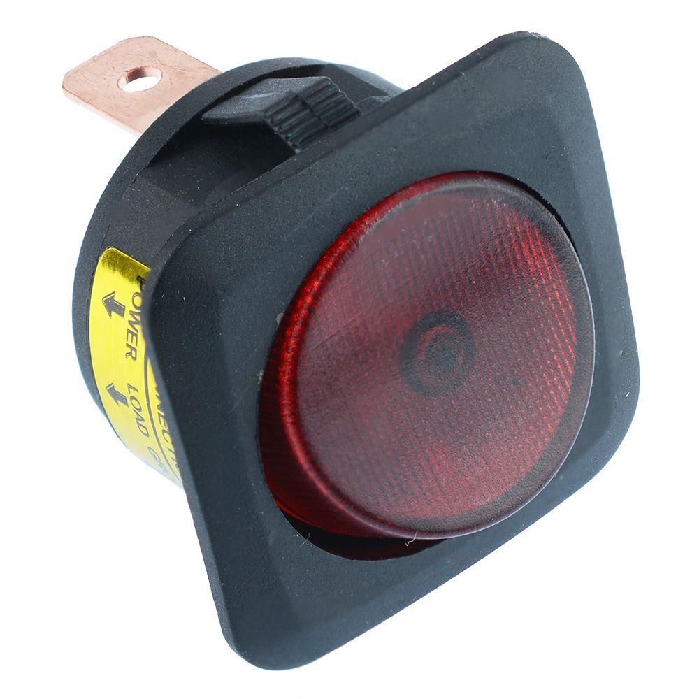 INTERRUTTORE QUADRO ROSSO LED TOT.12V