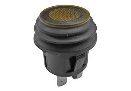 INTERRUTTORE TONDO GIALLO LED 12V IP67