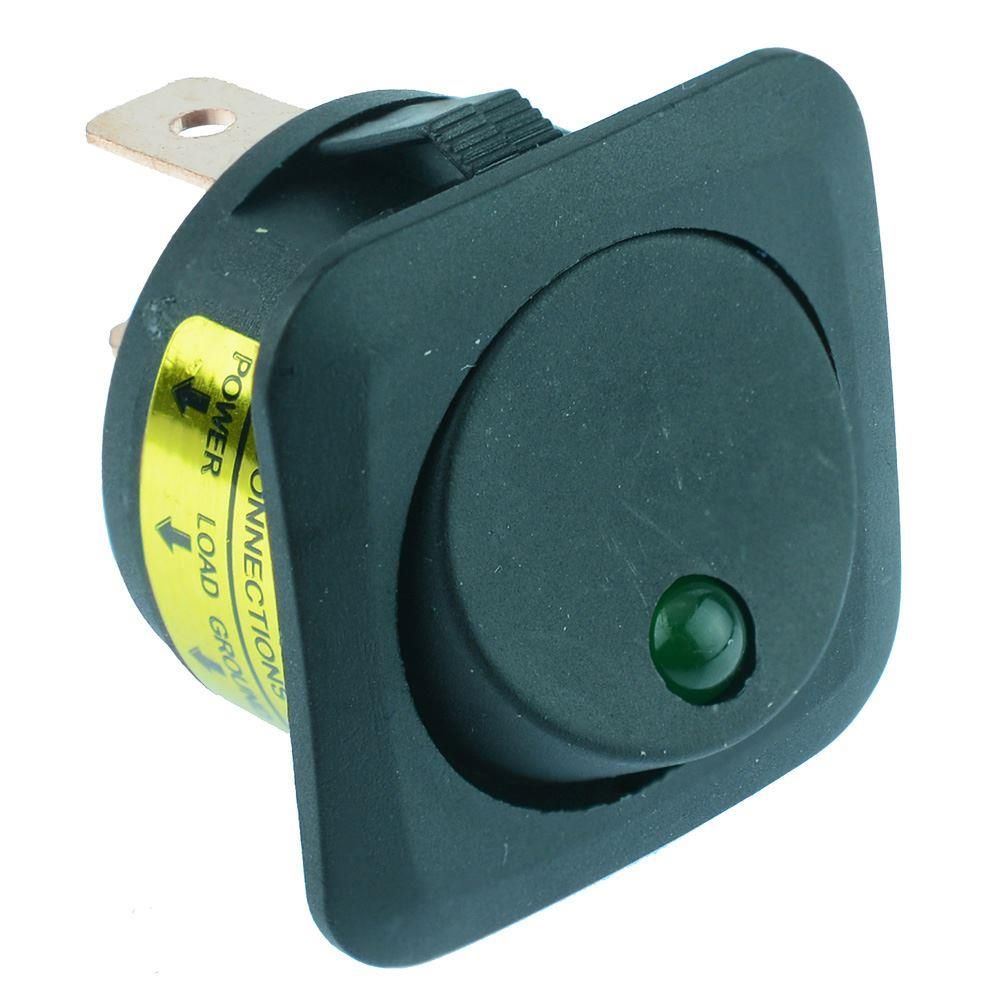 INTERRUTTORE QUADRO VERDE LED 12V