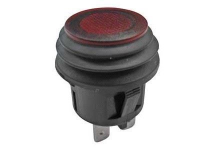 INTERRUTTORE TONDO ROSSO LED 12V IP67